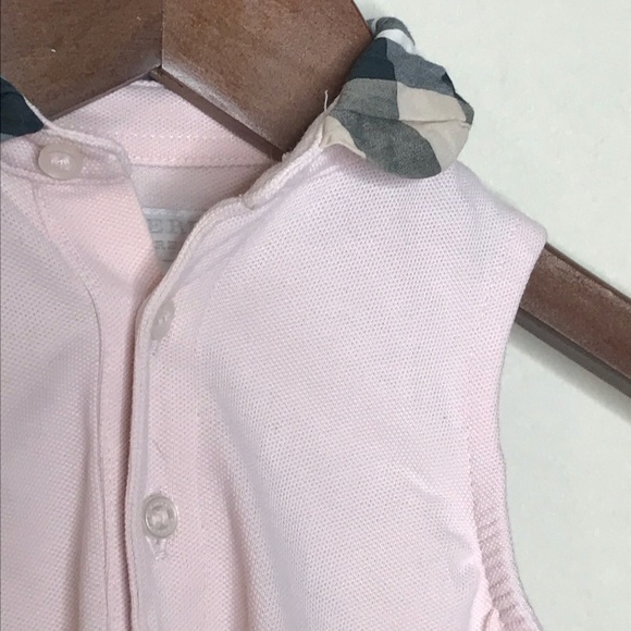 Burberry Sz 6M Pink Button Up Onesie Romper